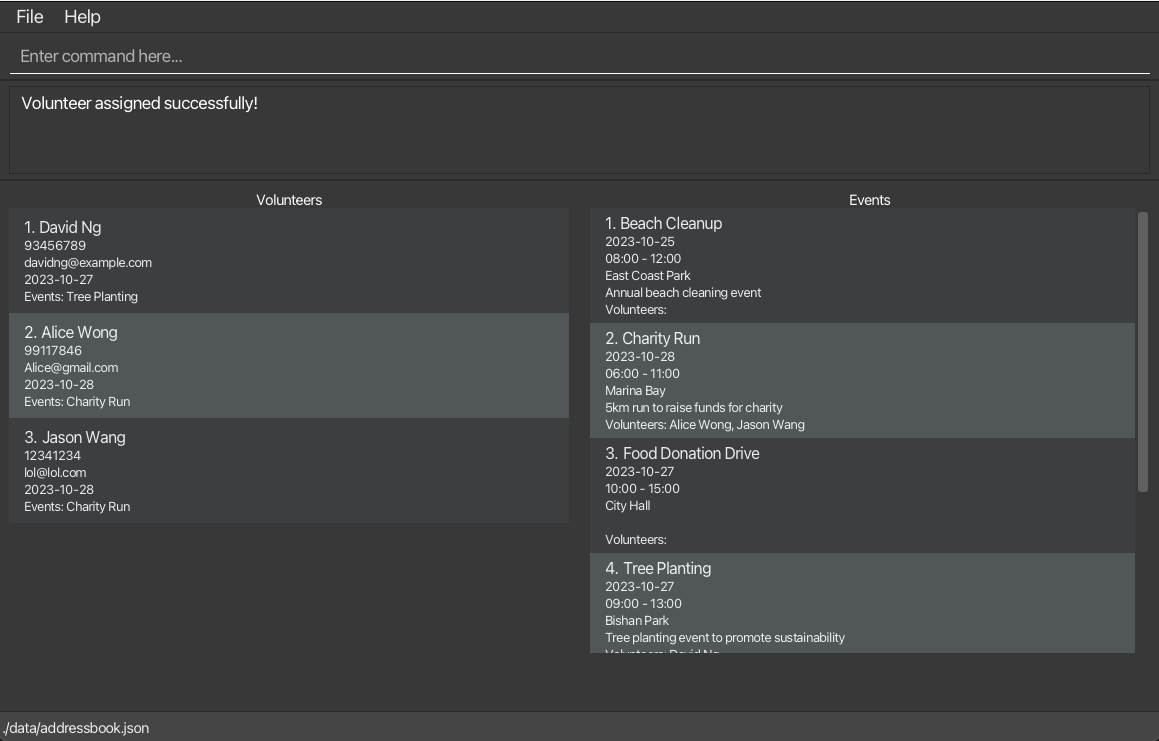 Assign Volunteer Demo